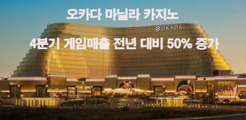 필리핀 오카다 마닐라 카지노 4분기 게임매출 전년 대비 50% 증가